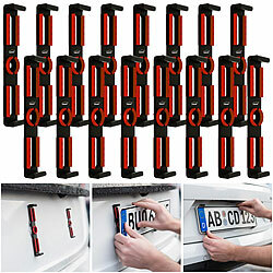 Lescars 4er-Set Rahmenlose Universal-Kfz-Kennzeichenhalter, für vorne & hinten Lescars Rahmenlose Kfz-Kennzeichenhalter 