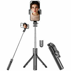 Somikon Mini 2in1-Smartphone-Stativ & Selfie-Stick, BT-Fernauslöser, 24-67cm Somikon Selfie-Sticks und Smartphone-Stative