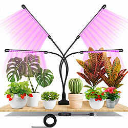 Lunartec Vollspektrum-LED-Pflanzenlampe mit 4 beweglichen Schwanenhälsen Lunartec Vollspektrum-LED-Pflanzenlampen mit Schwanenhälsen