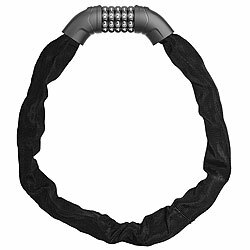 AGT Fahrradschloss mit 5-stelligem Zahlencode, flexible Stahlkette, 90 cm AGT Kettenschlösser mit Zahlencode für Fahrrad und Motorrad