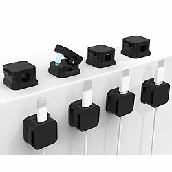 General Office 8er-Set magnetische Kabelclips, Kabel-Organizer mit Klebepads, schwarz General Office Magnetische Kabelclips, Kabel-Organizer mit Klebepads 