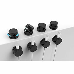 General Office 8er-Set magnetische Kabelclips, 360° drehbar, mit Klebepads, schwarz General Office Magnetische Kabelclips, 360° drehbare, mit Klebepads 