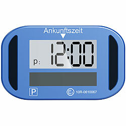 Lescars Kompakte e-Parkscheibe, ECE-Zulassung, Erschütterungssensor, Solar Lescars Digitale Parkscheiben mit ECE-Zulassung und Solar 