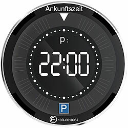 Lescars Digitale e-Parkscheibe, ECE-Zulassung, Erschütterungssensor, Solar Lescars Digitale Parkscheiben mit ECE-Zulassung und Solar 