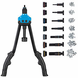 AGT Nietmutternzange mit 80 Nietmuttern, Dornen M3 - M12, Koffer, 40 cm AGT Nietmutternzangen mit Nietmuttern im Koffer 