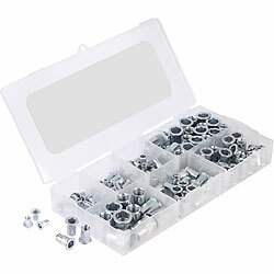 AGT 250-teiliges Edelstahl-Nietmuttern-Sortiment, Größen M3 bis M12 AGT Edelstahl-Nietmuttern-Sortimente 