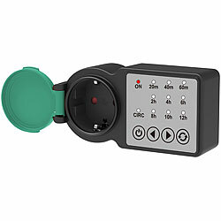 revolt Outdoor-Steckdose mit einstellbarem Countdown-Timer, IP44, 3.680 Watt revolt Outdoor-Steckdosen mit Countdown-Zeitschaltuhr 