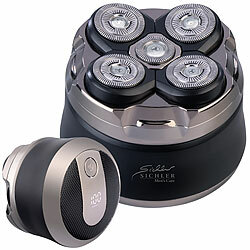 Sichler Men's Care Glatzen- und Kopfrasierer für Herren, wasserfest, Akku, 2 Scher-Stufen Sichler Men's Care Akku-Glatzen- und Kopfrasierer mit flexiblen Scherköpfen 