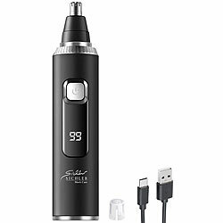 Sichler Beauty 2in1-Akku-Nasen- und Ohrenhaar-Trimmer mit Schutzkappe, 120 Min., IPX6 Sichler Beauty Nasen- und Ohrhaar-Trimmer mit Akku und USB-C-Ladung 