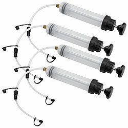 AGT 4er-Set Öl-Absaugpumpe, Getriebeöl/Bremsflüssigkeit/Kühlmittel, 200 ml AGT Absaugpumpen für Getriebeöl, Bremsflüssigkeit, Kühlmittel