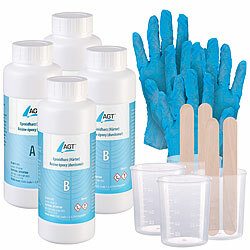 AGT 2er-Set Epoxidharz, transparent, 1000 ml, inkl. Zubehör AGT Epoxidharze