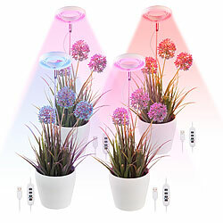 Lunartec 4er-Set Höhenverstellbare Vollspektrum-LED-Pflanzenlampe mit 48 LEDs Lunartec Höhenverstellbare Vollspektrum-LED-Pflanzenlampen