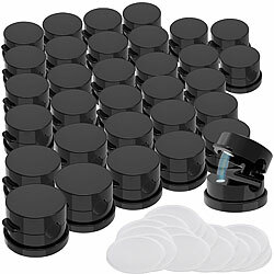 General Office 32er-Set magnetische Kabelclips, 360° drehbar, mit Klebepads, schwarz General Office Magnetische Kabelclips, 360° drehbare, mit Klebepads 