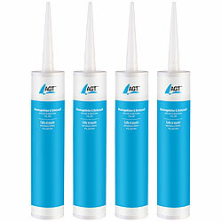 AGT 4er-Set Montagekleber/Dichtstoffe, extra-stark, außen/innen, 475g,weiß AGT  