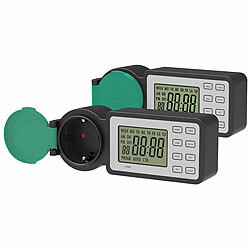 revolt 2er-Set Outdoor-Zeitschaltuhren, programmierbare Zeiten, minutengenau revolt Digitale Outdoor-Zeitschaltuhren 