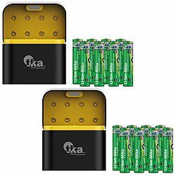 tka Köbele Akkutechnik 2x 8er-Set Li-Ion-Akkus Typ AAA, mit USB-C-Ladebox,1300mWh,Ladeanzeige tka Köbele Akkutechnik Li-Ion-Akkus Typ AAA / Micro, mit USB-C-Ladebox