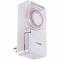 revolt CH: Mechanischer 24-Std.-Timer für Steckdose Typ J, 2.300 Watt, IP44 revolt Outdoor-Zeitschaltuhren für Stromanschluss Typ J (Schweiz)