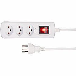 revolt Schaltbare 3-fach-Steckdosenleiste, 140 cm, weiß revolt Steckdosenleisten mit Schalter 