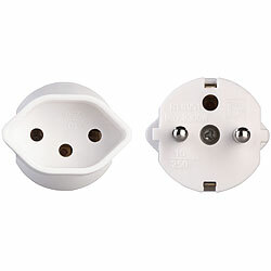 revolt 2er-Set Fixadapter, Schuko-kompatibel, auf Schweizer Buchse, 230 V revolt Fixadapter Typ 12 für Schutzkontaktstecker, 3-polig 