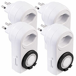 revolt CH: 4er-Set mechanische 24-Std.-Timer für Steckdose Typ J, 2.300 Watt revolt Mechanische Zeitschaltuhren für Stromanschluss Typ J (Schweiz)