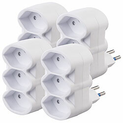 revolt CH: 4er-Set Dreifach-Steckdosen für Typ J (Schweiz), 230 Volt, 2.300 W revolt Dreifach-Steckdosen für Typ J (Schweiz) 