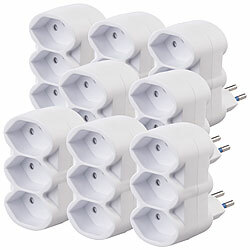 revolt CH: 8er-Set Dreifach-Steckdosen für Typ J (Schweiz), 230 Volt, 2.300 W revolt Dreifach-Steckdosen für Typ J (Schweiz)