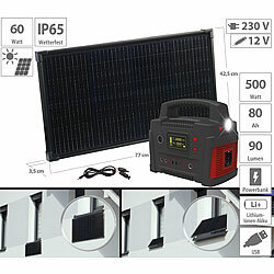 revolt Powerstation & Solar-Generator mit 60-W-Solarpanel, 420 Wh, 600 W revolt