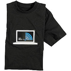 infactory T-Shirt mit leuchtender LED-WiFi-/WLAN-Anzeige Größe S infactory LED-T-Shirts