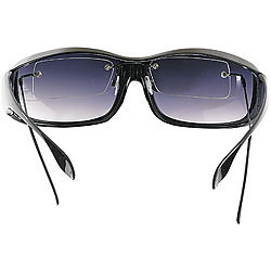 PEARL 2er-Set Überzieh-Sonnenbrillen "Day Vision" für Brillenträger PEARL Kontrastverstärkende Überzieh-Sonnenbrillen