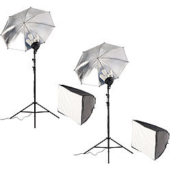 Somikon Softbox mit zus&auml;tzlichem Reflektorschirm, 2er-Set Somikon Studioleuchten