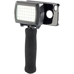 Somikon LED-Videoleuchte mit Stativhalterung für iPhone 4/4s Somikon