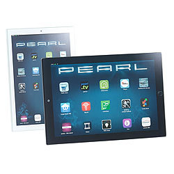 PEARL 2er-Set Glas-Schneidebretter im Tablet-Design, 23 x 16 cm & 19 x 13 cm PEARL