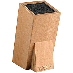 TokioKitchenWare Universal-Messerblock aus Holz mit Borsteneinsatz TokioKitchenWare Messerblöcke mit Borsteneinsatz