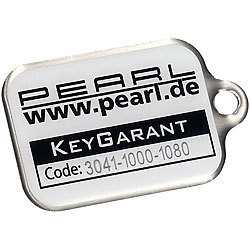 PEARL KeyGarant Schlüsselanhänger, Schlüsselfinder mit Schlüssel-Schutzbrief PEARL