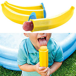 PEARL Silikon-Formen "Eis Banane" für Speiseeis, 4er-Set PEARL