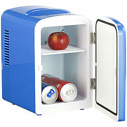 Rosenstein & Söhne Mini-Kühlschrank mit Warmhalte-Funktion, für 12 & 230 V, 4 Liter, blau Rosenstein & Söhne Mini-Kühlschränke