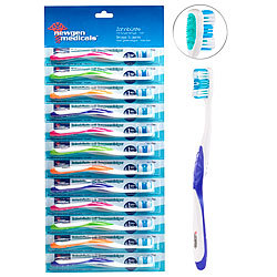 newgen medicals 12er-Pack Marken-Zahnbürsten mit Zungenreiniger, HART, 4 Farben newgen medicals Handzahnbürsten