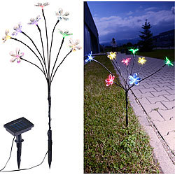 Lunartec Solar-LED-Lichterstrauch mit 8 Blüten und Erdspieß, multicolor, 50 cm Lunartec LED-Lichtersträucher