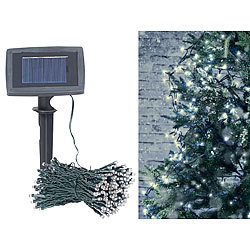 Lunartec Solar-LED-Lichterkette, 200 LEDs, Dämmerungssensor, warmw., 20 m, IP44 Lunartec LED-Solar-Lichterketten (warmweiß)