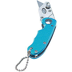 AGT Profi-Mini-Cuttermesser mit Klappsystem und Schlüsselbund-Kette AGT Klapp-Cuttermesser