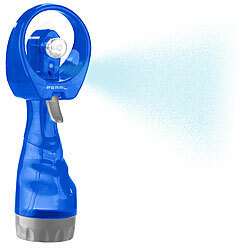 PEARL Hand-Ventilator mit Wassersprüher, 300 ml-Wassertank,Versandrückläufer PEARL Hand-Sprüh-Ventilatoren