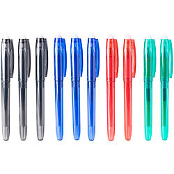 PEARL 10er-Set Tintenschreiber mit Radierer, in 4 magischen Farben PEARL Tintenschreiber mit Radierer