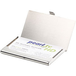 PEARL Ultradünnes Visitenkarten- & Kreditkarten-Etui, rostfreier Edelstahl PEARL Visiten- und Kreditkarten-Etui 