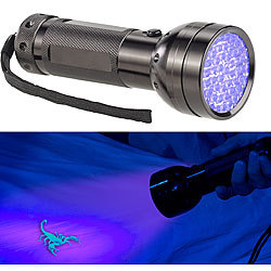 Lunartec 2in1-UV-Taschenlampe und Geldscheinprüfer, 51 LEDs und Batteriebetrieb Lunartec UV-Taschenlampe