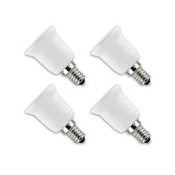 Lunartec Lampensockel-Adapter E14 auf E27, 4er-Set Lunartec Lampensockel-Adapter