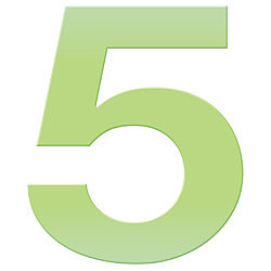 Lunartec Nachleuchtende Hausnummer "Ziffer 5" Lunartec Selbstleuchtende Hausnummern