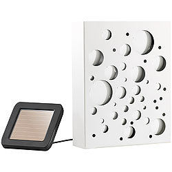 Lunartec Outdoor-Solar-Wandbild "Kugeln" mit orangener LED-Beleuchtung Lunartec Solar LED-Wandbilder