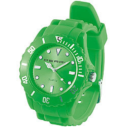 PEARL Silikon Armbanduhr grün PEARL Unisex-Silikon-Armbanduhren
