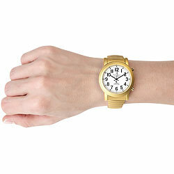 St. Leonhard Sprechende  Funk- & Solar-Seniorenuhr, vergoldet St. Leonhard Sprechende Senioren Funk Armbanduhren