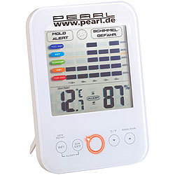 PEARL Digital-Hygrometer/Thermometer mit Schimmel-Alarm und LCD-Display PEARL Hygrometer Thermometer mit Schimmel Alarm